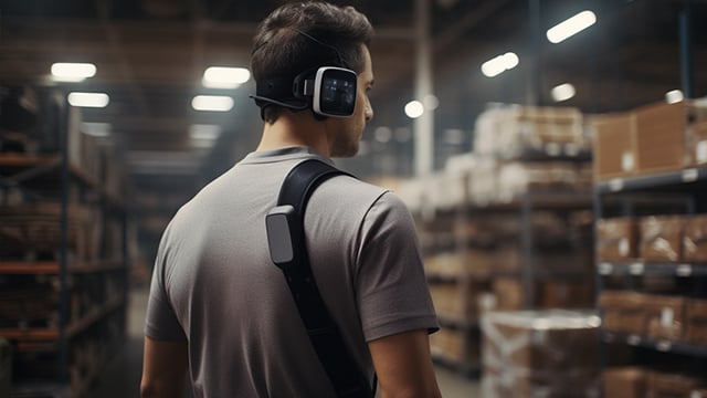 Employee working in a warehouse